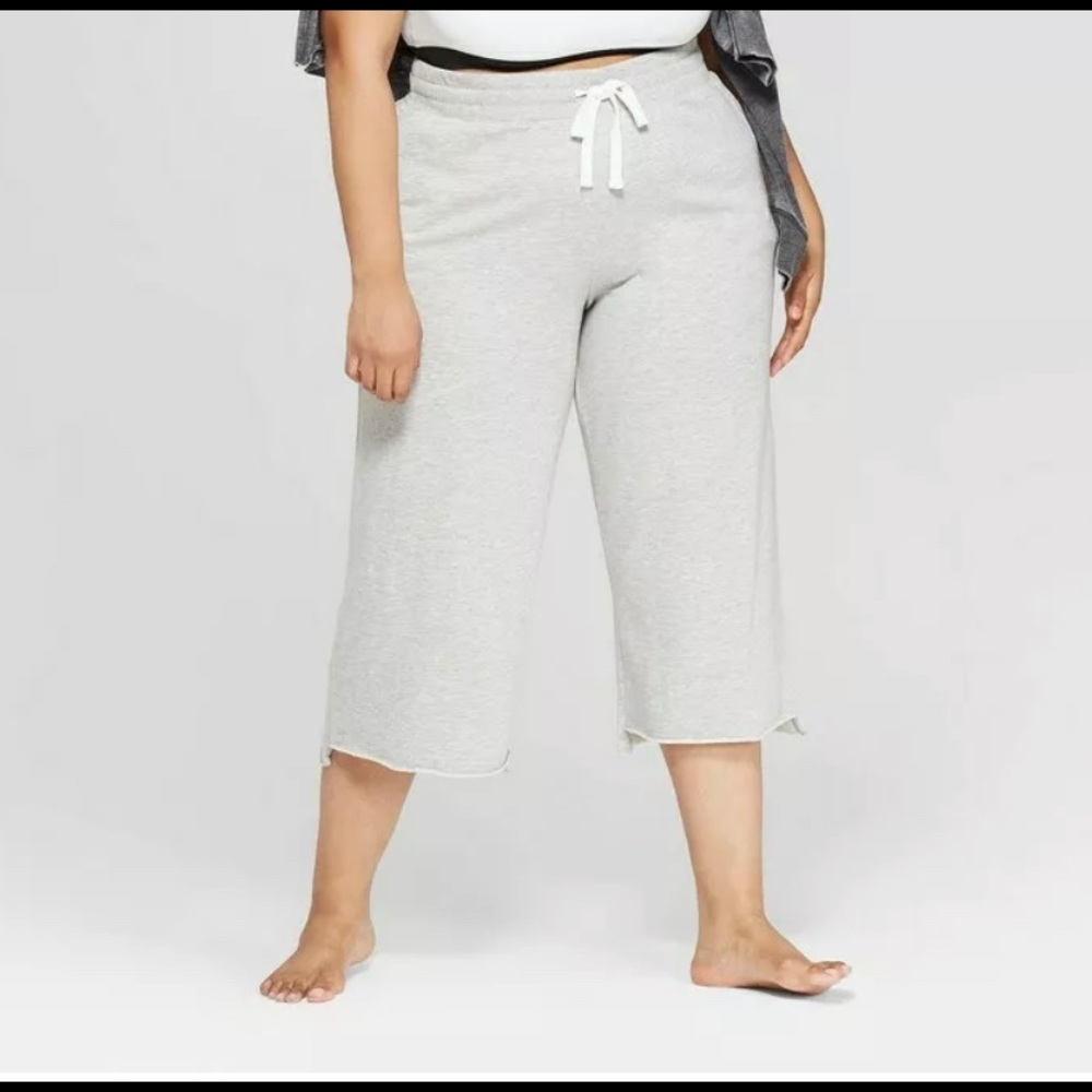 New cropped lounge pants grey 2x 3x drawstring